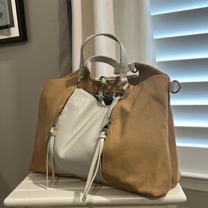 Two-Tone Tan and White Women's Bag